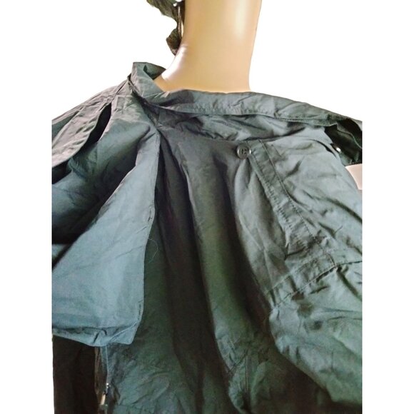 Woman Within Black Removable Hooded Raincoat Snap Button Zipper Closure Size 2X - Picture 10 of 14